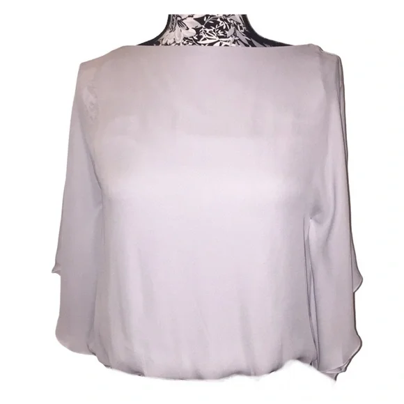 ALICE + OLIVIA DOLMAN BLOUSE KATIE GRAY SILK XS - Picture 2 of 8